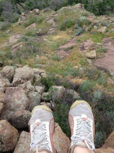 my feet on a rock